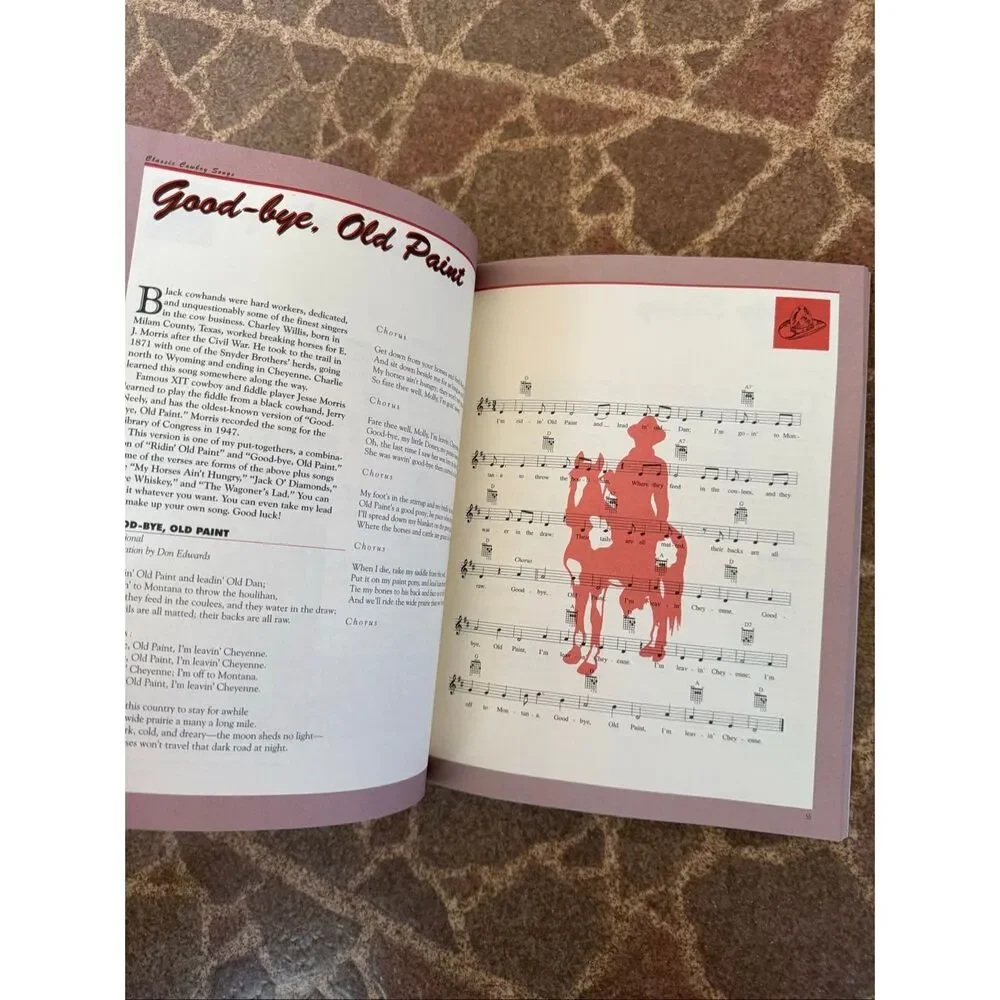 Vintage 1994 Classic Cowboy Songs Softcover Book from the Minstrel of the Range